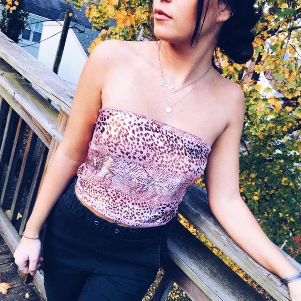 pink satin tie shirt
